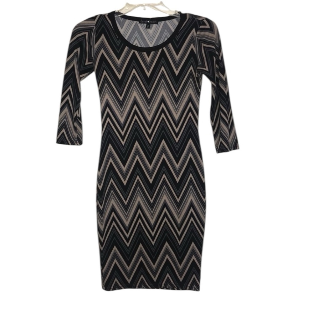 🌻Derek Heart chevron/zig zag knit midi dress. Size small GUC - Picture 5 of 8